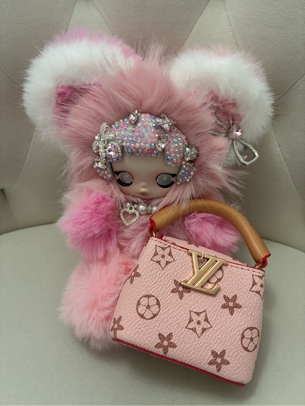 Gorgeous Custom Skullpanda with Inspired Handbag - New, high-quality custom doll